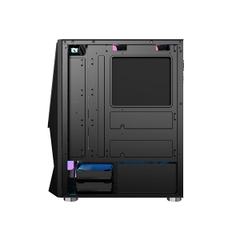 Vỏ máy vi tính Kenoo esport E400 - 4F - sẵn 4fan màu rainbow cố định - Màu đen- (Size ATX)