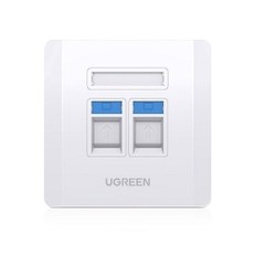 Đế âm tường RJ45/ RJ11 bằng nhựa màu trắng Ugreen 80182
