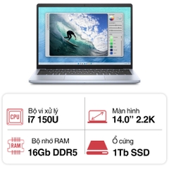 Laptop Dell Inspiron 14 5440 71034770 ( Intel Core 7 150U | 16 GB | 1TB | MX570A 2GB | 14 inch 2.2K | Win 11 | Office | Xanh)