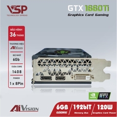 Card đồ họa AiVision GeForce GTX 1660 TI (6GB/ GDDR6/ 192 bit)