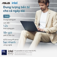 Laptop Asus Zenbook 14 UX3405CA-PZ204WS (Ultra 9 285H/ 32GB/ 1TB SSD/ 14 inch 3K Touch/ 120Hz/ Win 11/ Office/ Blue/ Vỏ nhôm/ Bút/ Túi)