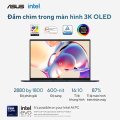 Laptop Asus Zenbook 14 UX3405CA-PZ204WS (Ultra 9 285H/ 32GB/ 1TB SSD/ 14 inch 3K Touch/ 120Hz/ Win 11/ Office/ Blue/ Vỏ nhôm/ Bút/ Túi)