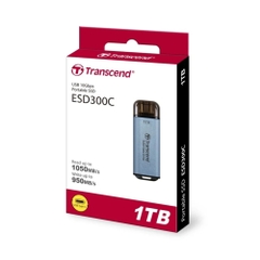 Ổ cứng di động SSD Transcend 1Tb TS1TESD300C - Màu xanh (1050MB/s/ 950Mb/s/ USB-C)