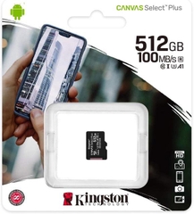 Thẻ Nhớ MicroSD Kingston 512GB Class 10 tốc độ 100Mbs
