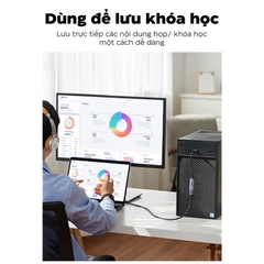 Ugreen 40189 15CM 4K 60Hz HD 1080P Cáp chuyển USB + USB-C sang HDMI âm dùng ghi hình