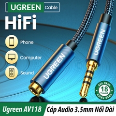 Cáp nối dài loa Ugreen 40673 dài 1m chính hãng hỗ trợ mic