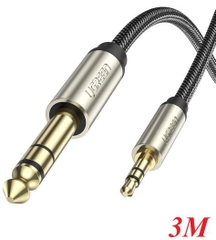 Dây cáp Audio 1 đầu 3.5mm ra 1 đầu 6.5mm dài 3m Ugreen 10629