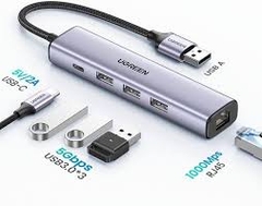 Bộ chia USB 2.0 ra 3 cổng USB 2.0 + Lan 100Mbps Ugreen 20900 cao cấp