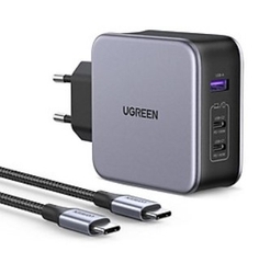 Củ sạc nhanh Nexode 140W GaN PD3.1, 2 USB Type-C và 1 USB Type-A Ugreen 90549 cao cấp (EU)