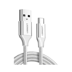 Cáp usb ra type c bọc nhôm màu bạc Ugreen 60131  dài 1m