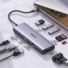 Hub USB Type C 9 in 1 to HDMI 4K, VGA, USB 3.0, Lan RJ45, SD/TF, PD 100W Ugreen 15600