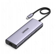 Bộ chuyển đổi Ugreen 90119 4K 60Hz 60w PD Type C sang 2×USB 3.0 + 1×USB 2.0 + 2×HDMI + gigabits LAN RJ45 1000M + SD + TF