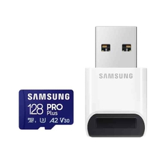 Thẻ Nhớ MicroSDXC Samsung Pro Plus U3 A2 128GB 180MB/s With Reader MB-MD128SB/WW - kèm đầu đọc thẻ
