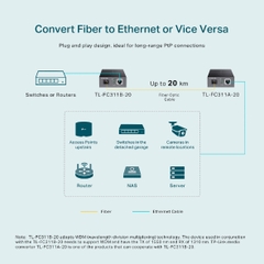 Bộ chuyển đổi quang điện gigabit 100/1000Mbps TP-Link TL-FC311B-20