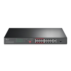 16-Port 10/100 Mbps + 2-Port Gigabit Rackmount Switch with 16-Port PoE+ TP-Link TL-SL1218P