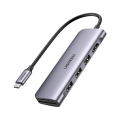 Thiết bị mở rộng 6 in 1 USB Type-C ra HDMI 4K@30hz/USB x3/SD/TF Ugreen 20956A cao cấp