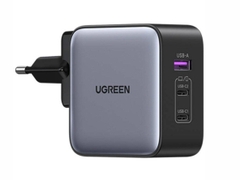 Củ sạc nhanh 65W GaN 3 cổng USB Type-C x2 USB Type-A x1 Hỗ trợ QC4+, PD3.0.. Ugreen 90409 cao cấp