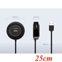 Bộ chia Hub USB 2.0 sang 4 cổng USB 2.0 hổ trợ cổng nguồn Micro USB Ugreen 50261 25CM Màu Đen