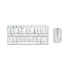 Bộ bàn phím chuột không dây Rapoo 8000M (USB-Wireless, Bluetooth) màu trắng