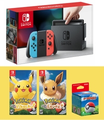 Máy Nintendo Switch + 2 game Pokemon + Poke Ball Plus Pack