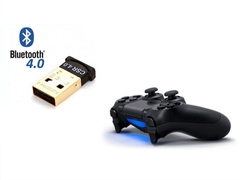 Tay Duashock 4 99% + USB Bluetooth 4.0 trên PC (Đen)