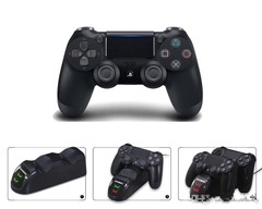 Combo: 1 Tay cầm ps4 đen + Bộ sạc và Bộ bảo vệ
