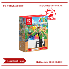 Nintendo Switch OLED model with White Joy-Con Animal Crossing Bundle