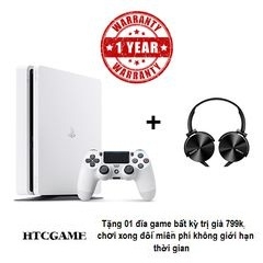 Máy PS4 Slim 500Gb/Trắng + Tai nghe XB450AP tặng kèm 01 đĩa game (Hàng công ty)