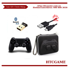 Combo: Tay cầm DS4 + USB 4.0 + dây sạc + Bao chống sốc dùng cho PC / Laptop Win10