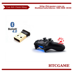 Tay Duashock 4 99% + USB Bluetooth 4.0 trên PC (Đen)