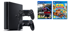 Máy PS4 Slim + 2 Tay cầm + PES 2019 + CTR Nitro-Fueled