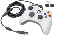 Tay cầm Xbox 360 có dây chính hãng Microsoft chơi trên PC màu trắng