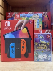 Máy Nintendo Switch Oled Neon + Pokemon Scarlet & Violet DLC The Hidden Treasure of Area Zero
