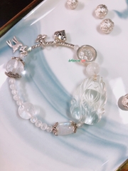 Vòng Tay Hồ Tiên Chúa Đá Mặt Trăng , Thạch Anh Trắng