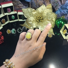 NHẪN HỒ LY THẠCH ANH TÓC VÀNG