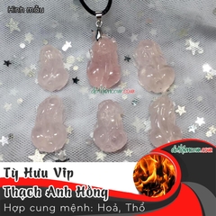 Mặt Tỳ Hưu Thạch Anh Hồng