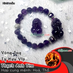 Vòng Tay Tỳ Hưu Thạch Anh Tím