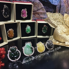 NHẪN HỒ LY THẠCH ANH TÓC VÀNG