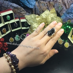 NHẪN TỲ HƯU THẠCH ANH ĐEN