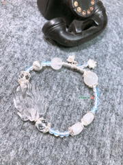 Vòng Tay Hồ Tiên Chúa Đá Mặt Trăng , Thạch Anh Trắng