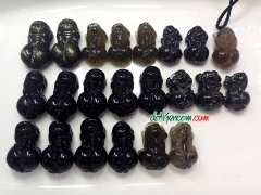 Mặt Tỳ Hưu Thạch Anh Đen