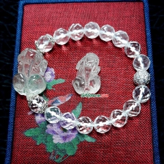 Vòng Tay Tỳ Hưu Thạch Anh Trắng