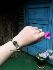 Vòng Tay Tỳ Hưu Thạch Anh Tóc Xanh