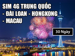 Sim 4G du lịch Trung Quốc - Đài Loan - Hongkong - Macau  - Nhận Tại Việt Nam