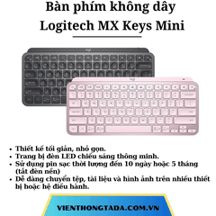 Bàn phím không dây Logitech MX Keys Mini (đen) - Hàng chính hãng - Bảo hành 24 tháng