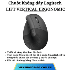 Chuột không dây Blutooth Logitech Lift Vertical Ergonomic- Hàng chính hãng- Bảo hành 12 tháng