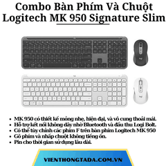 Combo Bàn Phím Và Chuột Không Dây Logitech MK 950 Signature Slim - Hàng chính hãng - Bảo hành 12 tháng