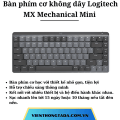Bàn phím cơ không dây Logitech MX Mechanical Mini - Hàng chính hãng - Bảo hành 12 tháng