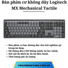 Bàn phím cơ không dây Logitech MX Mechanical Tactile - Hàng chính hãng - Bảo hành 12 tháng
