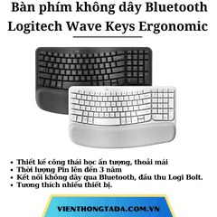 Bàn phím không dây Bluetooth Logitech Wave Keys Ergonomic - Hàng chính hãng - Bảo hành 1 năm
